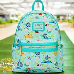 Loungefly Pokémon Water Type Lily Pad Allover Print Mini Backpack